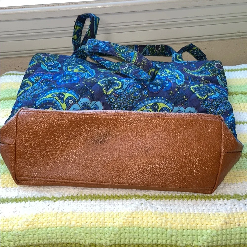 Floral Blue and Brown‎ Shoulder Bag Stone New York
